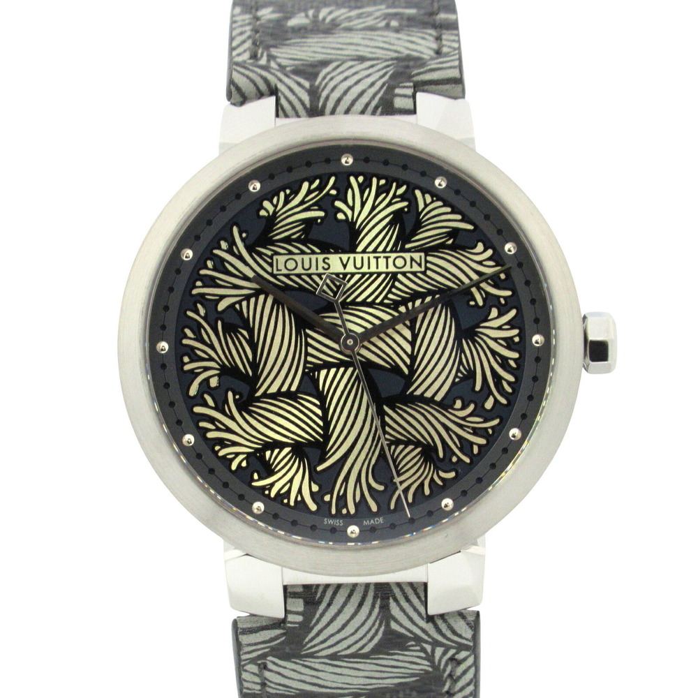 Louis Vuitton Tambour Damier Monogram Leather Gray